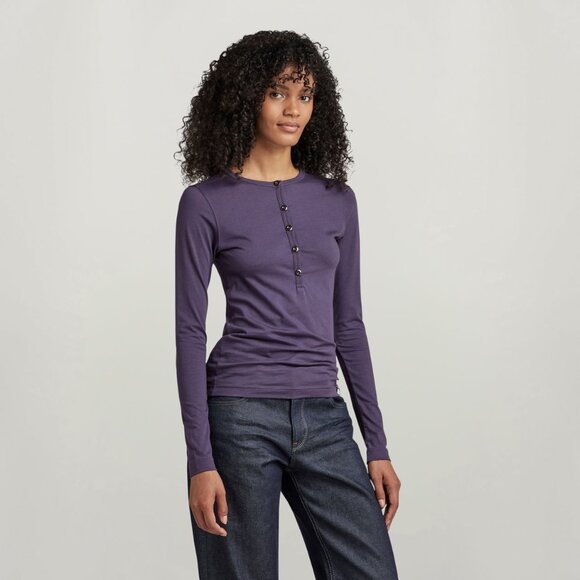 G.Star Essential Henley Slim Top NWT Size XS - Picture 2 of 9